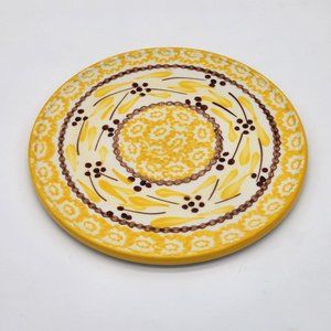 Temp-tations by Tara Hot Plate Lovely Yellow Old World Round Hand Painted